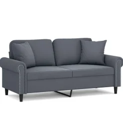 vidaXL 2-personers sofa med pyntepuder 140 cm velour mørkegrå