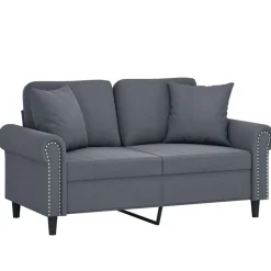 vidaXL 2-personers sofa med pyntepuder 120 cm velour mørkegrå