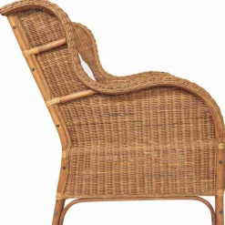 vidaXL 2-personers sofa naturlig rattan og hør lysebrun