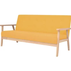 vidaXL 3-personers sofa stof gul