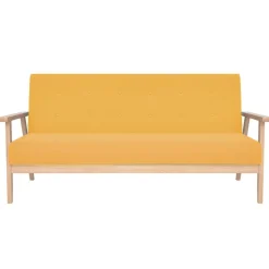 vidaXL 3-personers sofa stof gul
