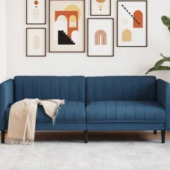 vidaXL 3-personers sofa stof blå
