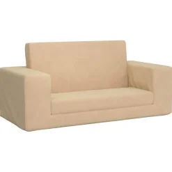 vidaXL 2-personers sofa til børn blødt plys cremefarvet