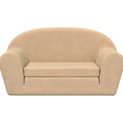 vidaXL 2-personers sofa til børn blødt plys cremefarvet