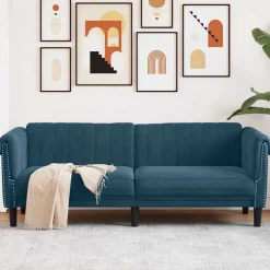 vidaXL 3-personers sofa velour blå
