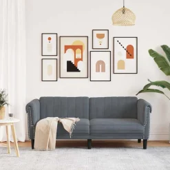 vidaXL 2-personers sofa velour mørkegrå