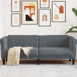 vidaXL 3-personers sofa velour mørkegrå