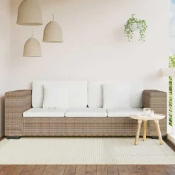 vidaXL 3-personers sofasæt i otte dele ægte rattan