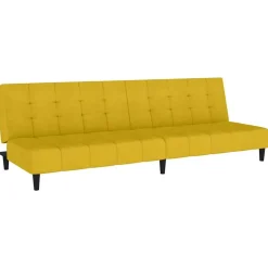 vidaXL 2-personers sovesofa fløjl gul