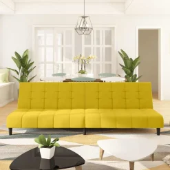vidaXL 2-personers sovesofa fløjl gul