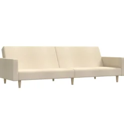 vidaXL 2-personers sovesofa stof cremefarvet