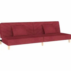 vidaXL 2-personers sovesofa med 2 puder stof vinrød