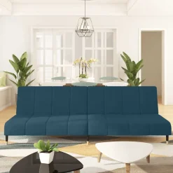 vidaXL 2-personers sovesofa fløjl blå
