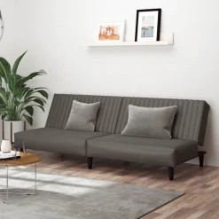 vidaXL 2-personers sovesofa kunstlæder grå
