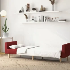 vidaXL 2-personers sovesofa stof vinrød