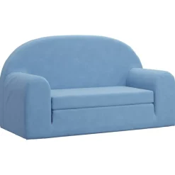 vidaXL 2-personers sovesofa til børn blødt plys blå