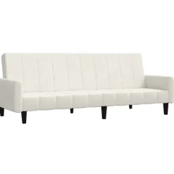 vidaXL 2-personers sovesofa fløjl cremefarvet