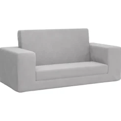 vidaXL 2-personers sovesofa til børn blødt plys lysegrå