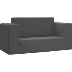 vidaXL 2-personers sovesofa til børn blødt plys antracitgrå