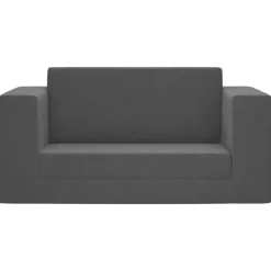 vidaXL 2-personers sovesofa til børn blødt plys antracitgrå