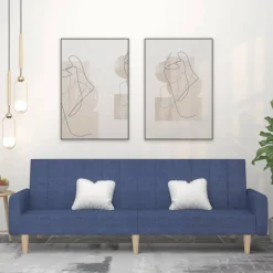 vidaXL 2-personers sovesofa stof blå