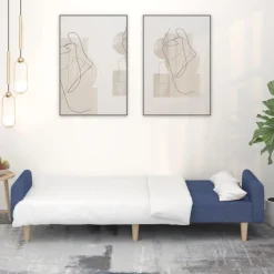 vidaXL 2-personers sovesofa stof blå