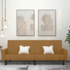 vidaXL 2-personers sovesofa fløjl brun