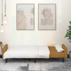 vidaXL 2-personers sovesofa fløjl brun