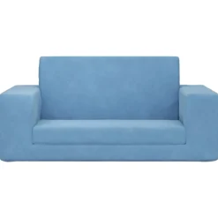 vidaXL 2-personers sovesofa til børn blødt plys blå