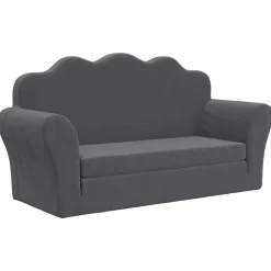 vidaXL 2-personers sovesofa til børn blødt plys antracitgrå
