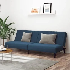 vidaXL 2-personers sovesofa fløjl blå