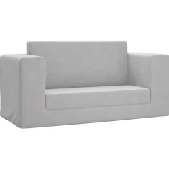 vidaXL 2-personers sovesofa til børn blødt plys lysegrå