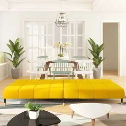 vidaXL 2-personers sovesofa fløjl gul