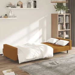 vidaXL 2-personers sovesofa fløjl brun