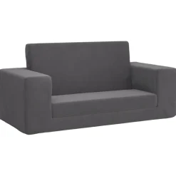 vidaXL 2-personers sovesofa til børn blødt plys antracitgrå