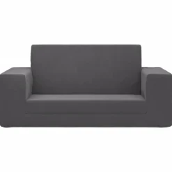vidaXL 2-personers sovesofa til børn blødt plys antracitgrå