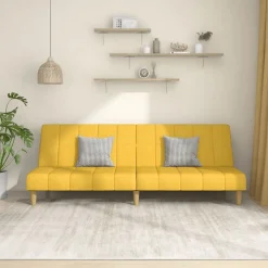 vidaXL 2-personers sovesofa stof gul