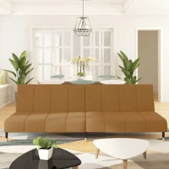 vidaXL 2-personers sovesofa fløjl brun