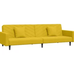 vidaXL 2-personers sovesofa med 2 puder fløjl gul