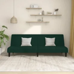vidaXL 2-personers sovesofa fløjl mørkegrøn