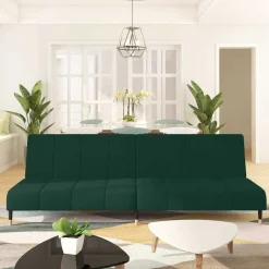 vidaXL 2-personers sovesofa fløjl mørkegrøn