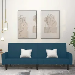 vidaXL 2-personers sovesofa fløjl blå