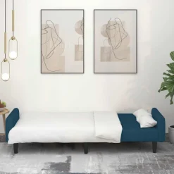 vidaXL 2-personers sovesofa fløjl blå