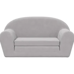 vidaXL 2-personers sovesofa til børn blødt plys lysegrå