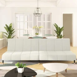 vidaXL 2-personers sovesofa fløjl cremefarvet