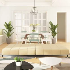 vidaXL 2-personers sovesofa fløjl cremefarvet