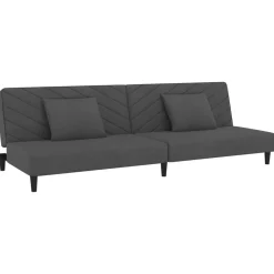 vidaXL 2-personers sovesofa med 2 puder fløjl mørkegrå