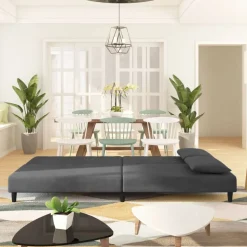 vidaXL 2-personers sovesofa med 2 puder fløjl mørkegrå