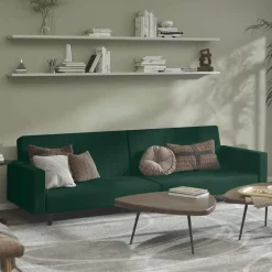 vidaXL 2-personers sovesofa fløjl mørkegrøn