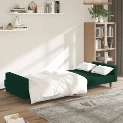 vidaXL 2-personers sovesofa fløjl mørkegrøn